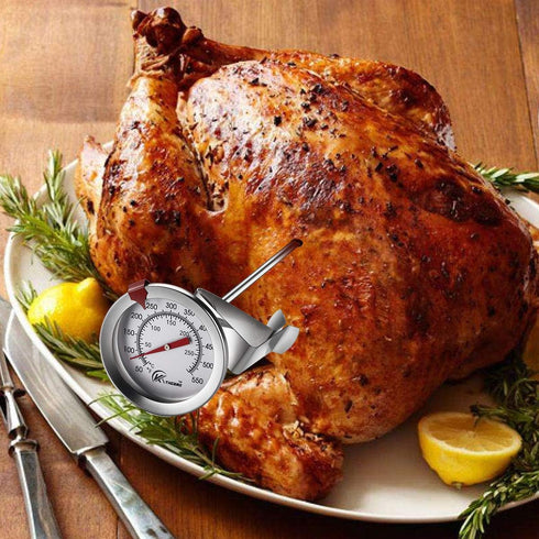 KT THERMO Deep Fry Thermometer with Instant Read, 12" Stainless Steel Meat Cooking Thermometer (2-Pack)