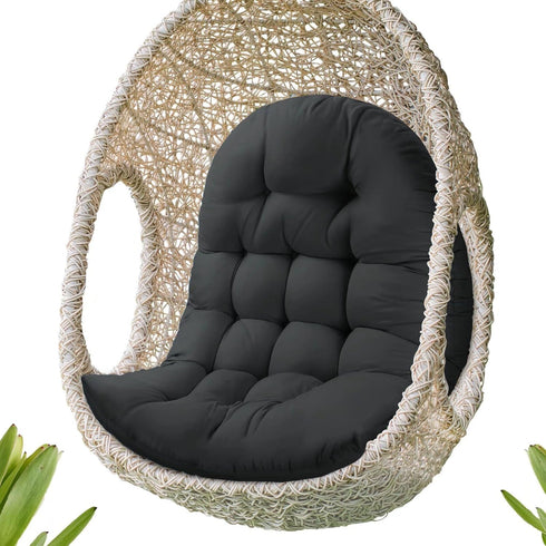 MQK Thick Egg Chair Cushion Replacement, Button Tufted Outdoor Swing Chair Cushion with