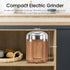 Herb Grinder Electric Spice Grinder, 200W with Stainless Steel Blade and Cleaning Brush, Compact Size, Wood Grain
