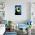 TYOHU Funny Starry Night Cat Canvas Wall Art, 24x36in Unframed Black Cat Poster Colorful Abstract Farmhouse Decor