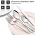 Pleafind 24-Pieces Silverware Set for 4, Stainless Steel Flatware Set with Steak Knives, Dishwasher Safe Utensils