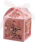 KPOSIYA 100 Pack Wedding Favor Boxes | Laser Cut Small Gift Boxes for Wedding, Baby Shower, Birthday Party (Pink)