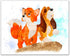 Fox and The Hound Set of 3 Poster Prints - Cute Watercolor Photos (8 inches x 10 inches)