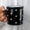 City to Cottage Handmade Extra Large Black and White Polka Dot Ceramic Mug, 17.5oz/500ml | Unique Pottery Gift for Tea