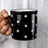 City to Cottage Handmade Extra Large Black and White Polka Dot Ceramic Mug, 17.5oz/500ml | Unique Pottery Gift for Tea