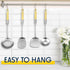Stainless Steel Kitchen Cooking Utensils Set, Specialty Chinese Wok Utensils with Skimmer, Slotted Spoon, Spatula Turner
