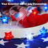 Libreath 4th 13FT 40LED of July Decorations Red White and Blue Star American Flag Lights Fairy String Lights Battery