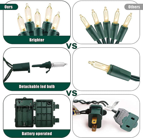 Christmas Lights - Battery Operated 50 LED String Lights with Auto-Timer and 8 Lighting Modes for Home Decoration, Warm