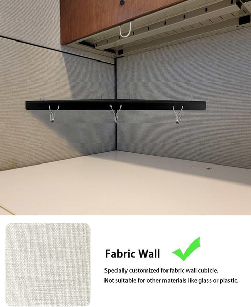 3 (2 Packs) Metal Cubicle Corner Shelf with Hooks for Office Fabric Walls, Hanging Organizer Shelves for Keys