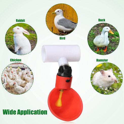 Outus 50 Pack Chicken Waterer PVC Tee Fittings, Fully Automatic Poultry Waterer PVC Fittings for Threaded Chicken Water