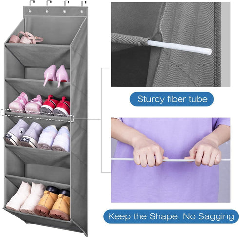 12 Closet MISSLO Door Shoe Rack with Deep Pockets for Pairs of Shoe Organizer Over the Door Hanger for and Dorm Narrow