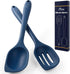 HOTEC Heat Resistant Silicone Cooking Spoon Spatula, Large Solid and Slotted Spoons, Non-stick, Dishwasher Safe,