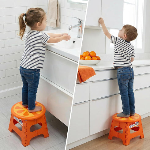 9 Inch, 265 lbs ACSTEP Folding Step Stool Sturdy Collapsible Step Stool Foldable Up to for Kids Toddlers & Adults, Non