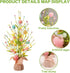 18 Inch Summer RoseCraft Easter Decorations, Artificial Pre-Lit Easter Egg Tree Tabletop Decor with Delicate Ornaments