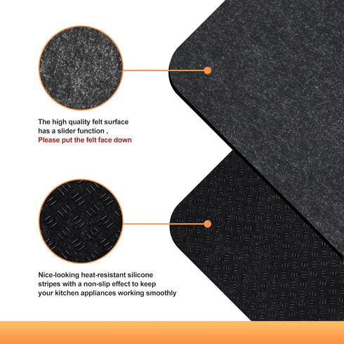 Heat Resistant Mat for Air Fryer, 2 Pcs 15 * 18 in Sliding Caddy Countertop Protector Mat for Most XL Air Fryers