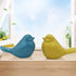 yhcdsea 2pcs-Set Yellow/Blue Decorative Bird Figurine, Glazed Ceramic Chubby Bird Figure for Indoor Outdoor Decor