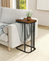 27 Inches KJGKK C Shaped End Table, High Small Side Table for Sofa and Bed, Couch Table Slides Under, Tall Tv Tray