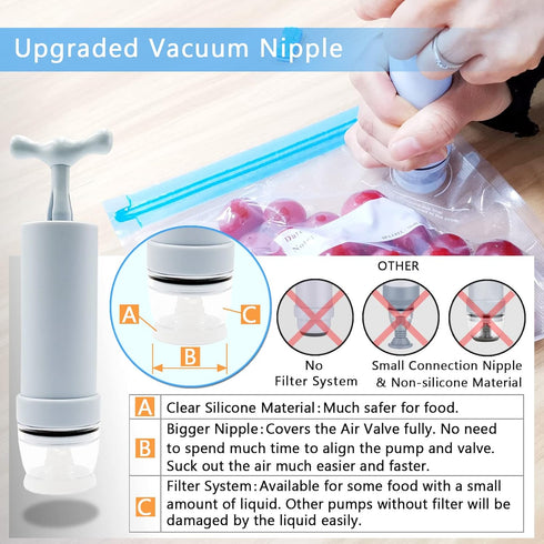 MOMODA Sous Vide Cooking Bags, Set of 40 BPA-Free Reusable Vacuum Seal Bags with Air Valve