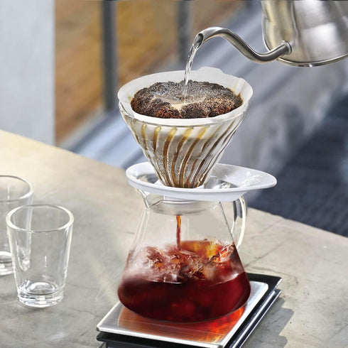 HARIO V60 VDGR-01-B Heat Resistant Glass Transparent Dripper, 01, Black, For 1 to 2 Cups, Made in Japan