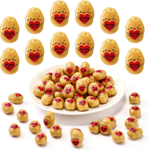 Briwooody 60 Pcs Employee Potato Inspirational Resin Potato with Hug Realistic Affirmative Potatoes