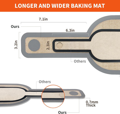 Silicone Bread Sling Dutch Oven Liner, Non-Stick & Easy Clean Reusable Oval Silicone Bread Baking Mat with Long Handles, Easy to Transfer Sourdough Bread - 2 Gray set by PLAPITATE