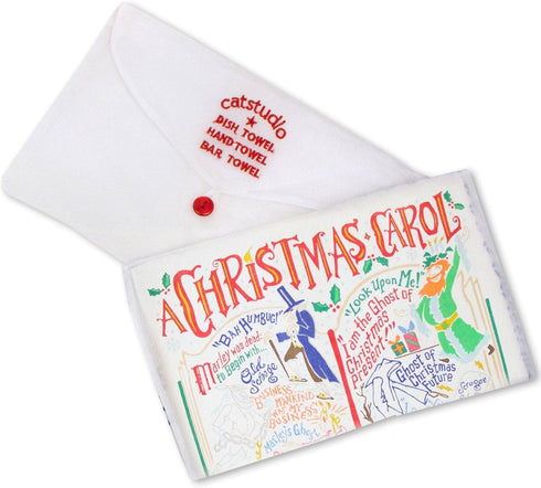 Catstudio Christmas Carol Holiday Dish & Hand Towel, Great for Kitchen, Bar, & Bathroom