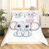 Feelyou Cute Baby Elephant Duvet Cover Set Kids Boys Girls Cartoon Elephant