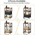 3-Tier 2-Min Bedroom Nightstand with Charging Station, Bedside Table with Adjustable Fabric Drawer, Night Table
