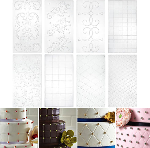 Tosnail 14 Pieces Lace Embossing Fondant Impression Mats Molds for Cake, Cupcake, Biscuits, Wedding Decoration