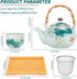 Set Set Set 4, Sets Set Japanese Tea Porcelain Tea with Teapot and Tea Cup for Green and White Tea for Adults