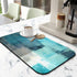 Coffee Bar Mat Accessories for Countertop, Turquoise Abstract Art Dish Drying Mats for Kitchen (20x12in)
