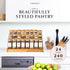 4oz 24 Pack Set, FINESSY Bamboo Glass Spice Jars with Labels and Shaker Lids Clear Empty Bottles Glass Spice Containers
