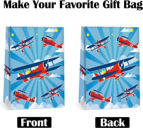 24Pcs Plane Party Bags Airplane Birthday Party Supplies Planes Party Decorations Airplane Gift Bag Airplane First