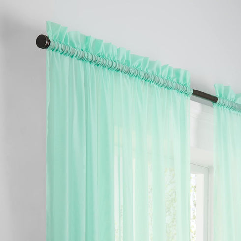 PAIRS TO GO Rod Pocket Sheer Window Curtains - 2 Panels for Bedroom or Living Room, 59 in x 63 in