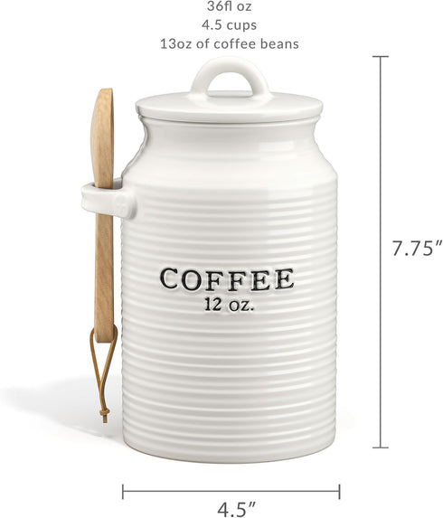 Counter, Barnyard Designs Coffee Canister for Kitchen Decorative Ceramic Coffee Container, Rustic Farmhouse Canister