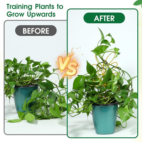 Mozeat Lens 2 Pack 12'' Metal Trellis for Potted Plants, Small Leaf Shape Plant Climber Supports Mini Garden Trellis