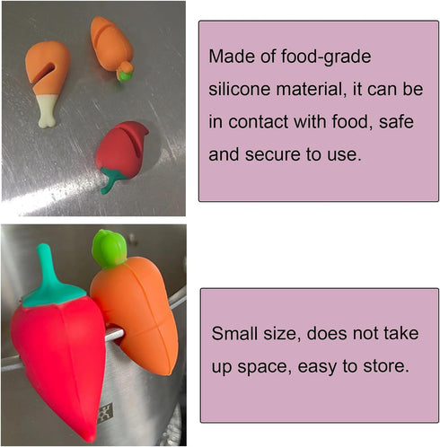 6 Pack Pot Lid Lifter, Silicone Heat Resistant Stand Holder Clip for Soup Pots Kitchen Gadgets