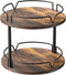 KLM 12" Wood Lazy Susan, Rotating Spice Rack, 2 Tier Spice Turntable