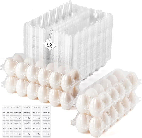 YIFIHGE 60 Pack Duck Egg Cartons Jumbo Egg Cartons Cheap Bulk with Sticker