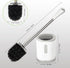 Compact Toilet Brush & Holder, White & Grey, Stainless Steel Handle, Deep Cleaning, Drip-Proof, Easy to Assemble
