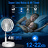 LIPETY 9" Portable Standing Oscillating Fan with Remote - 7200mAh Rechargeable Battery Tall Floor Foldable Travel Fan