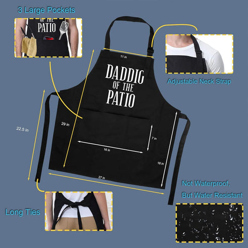 Miracu Grill Apron for Daddy, Funny Gifts from Daughter Son, Best Step Daddy, Father in Law, BBQ Cooking