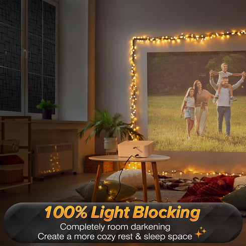 rabbitgoo Blackout Window Film - Sun Light Blocking Room Darkening Privacy Cover for Home Frosted Glass Window