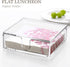 Acrylic Napkin Holder, 7"x 7"x 2.4" Flat Dispenser with Lid, Waterproof Paper Napkin Container for Kitchen & Bathroom