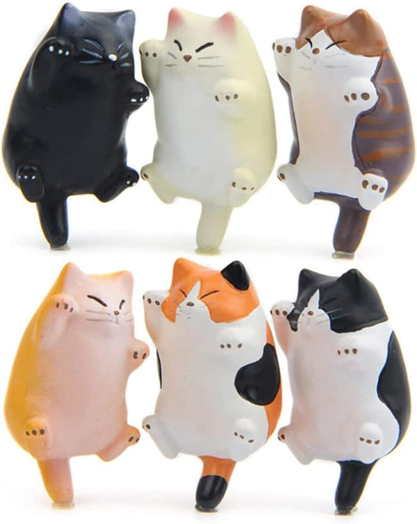 CHICHIC 6 Pack Fun Cat Refrigerator Magnets, Kitchen Decor Fridge Cat Ornament for Cat Lovers