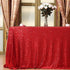 Eternal Beauty Red Square Sequin Tablecloth, Sparkly Overlay for Wedding Party Birthday Baby Shower Christmas 48"x48"