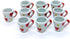 Inch 10 Set ChangThai Design Very Tiny White Red Hearts Ceramic Coffee Mug Pieces - Miniature Tableware Cup Tray Bowl