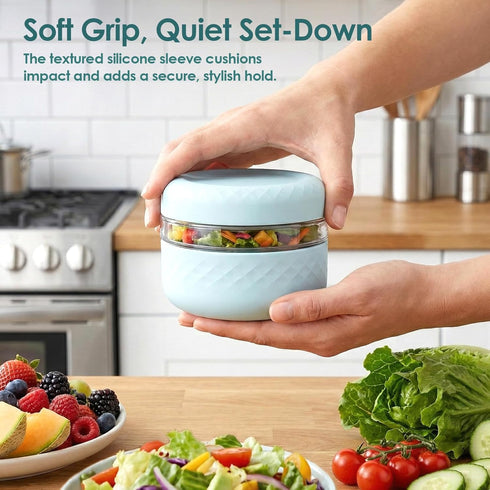 24 oz Glass Lunch Bowl Container with Lid | Leak & Spill Proof, BPA-Free, Microwave & Dishwasher Safe, Airtight Meal