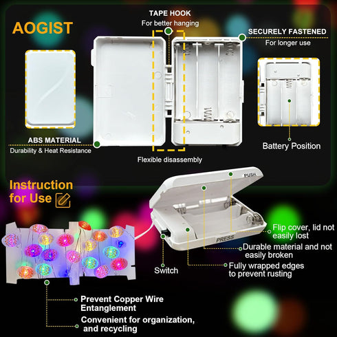 50LED 16ft 3D Aogist Easter Egg Fairy Lights - Super Bright Egg String Light Battery Operated Decor for Indoor/Outdoor
