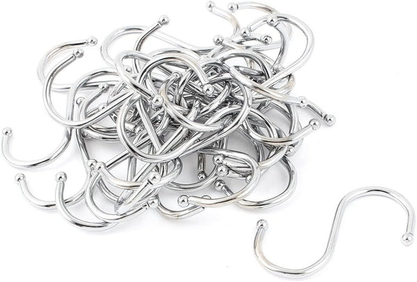 uxcell Stainless Steel S Shape Kitchen Pot Pan Hanging Hooks, 30pcs